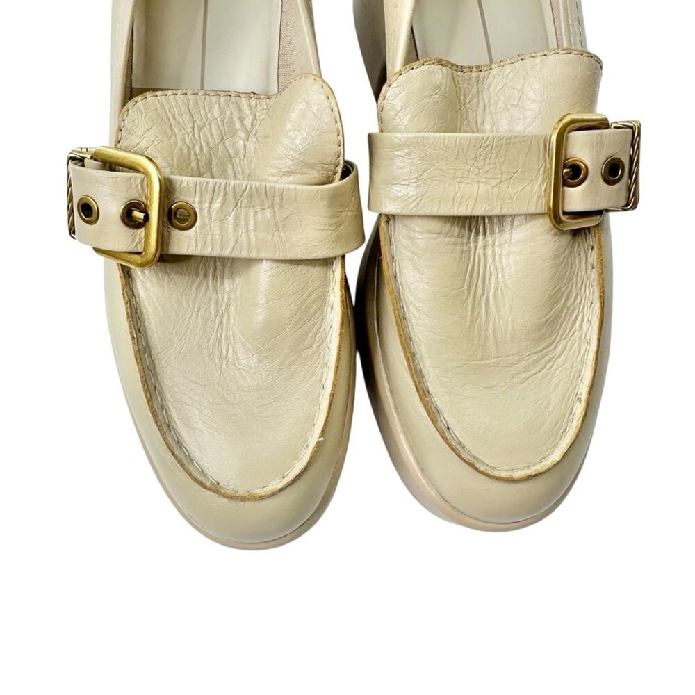 Dolce Vita Crinkle Patent leather yonder block heel loafers in sesame sz 7.5 - Picture 3 of 13